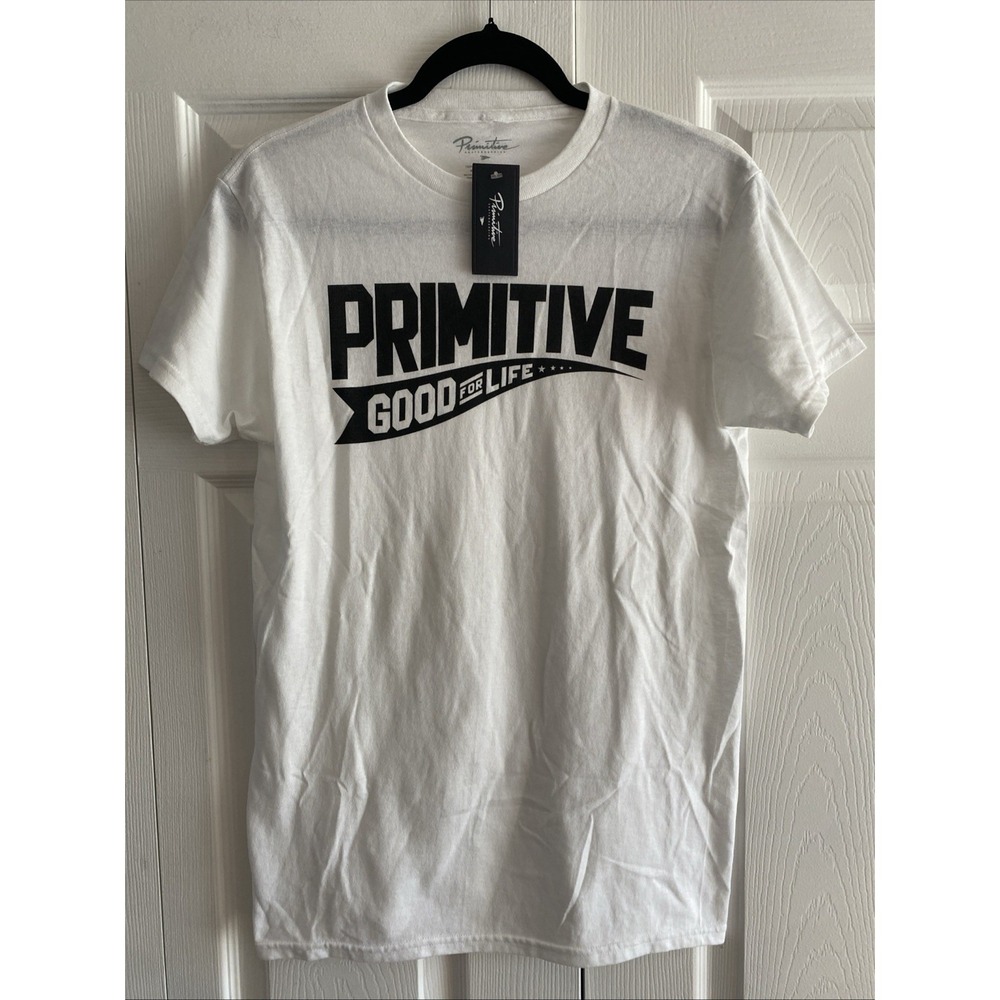 Primitive Mens Small White Spellout Graphic Tee Skateboarding‎ NEW